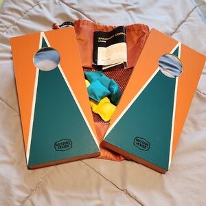 Backpack Cornhole Game Set - Orange and Teal